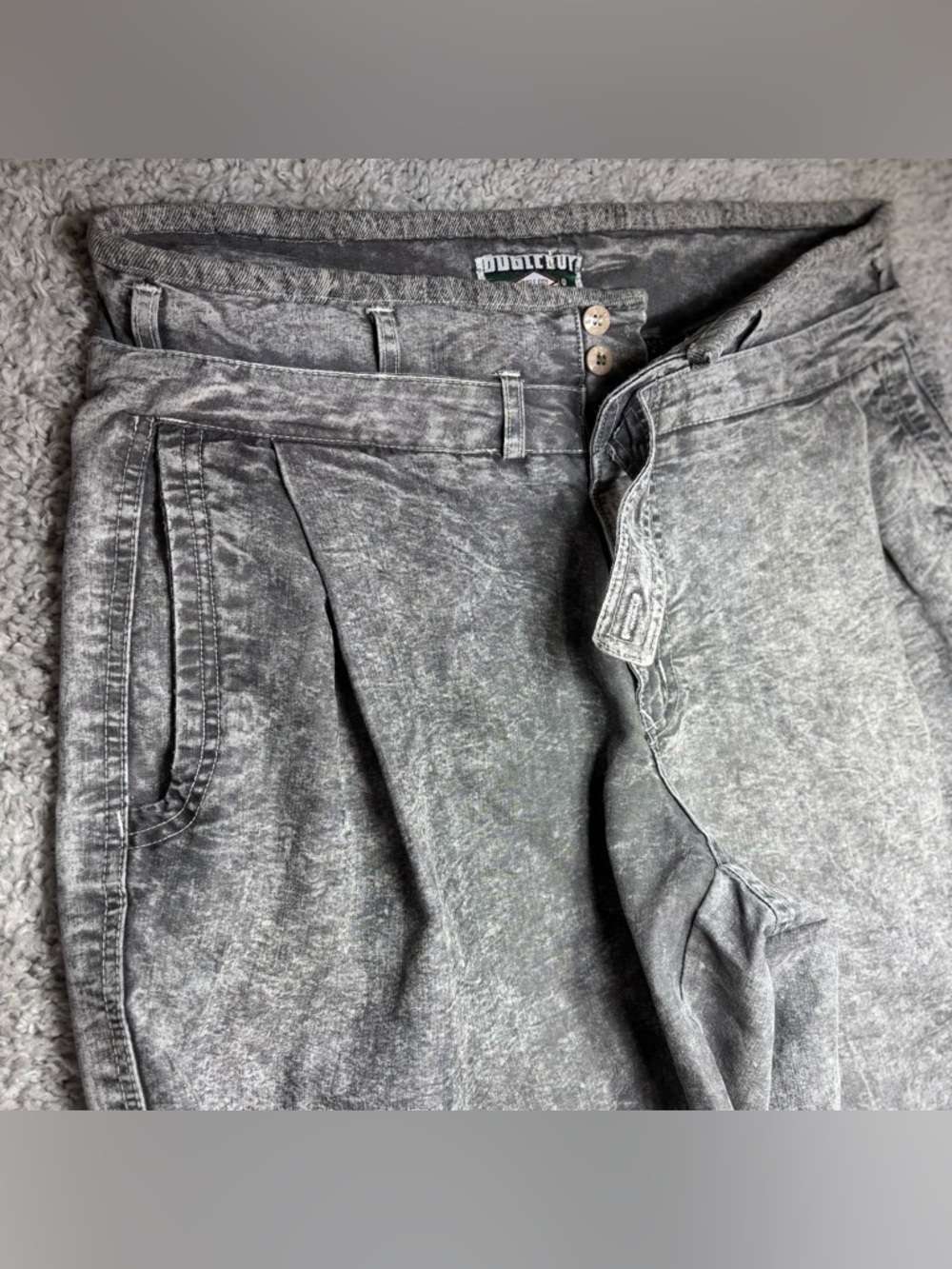 Vintage Bugle Boy Jeans Womens 34 Acid Wash Paper Bag Waist 80s 90s Baggy Skate